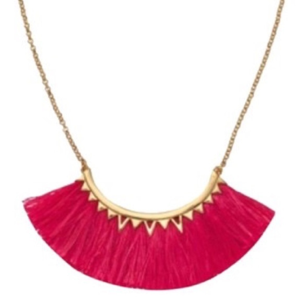Stella & Dot Pink Fringe Necklace